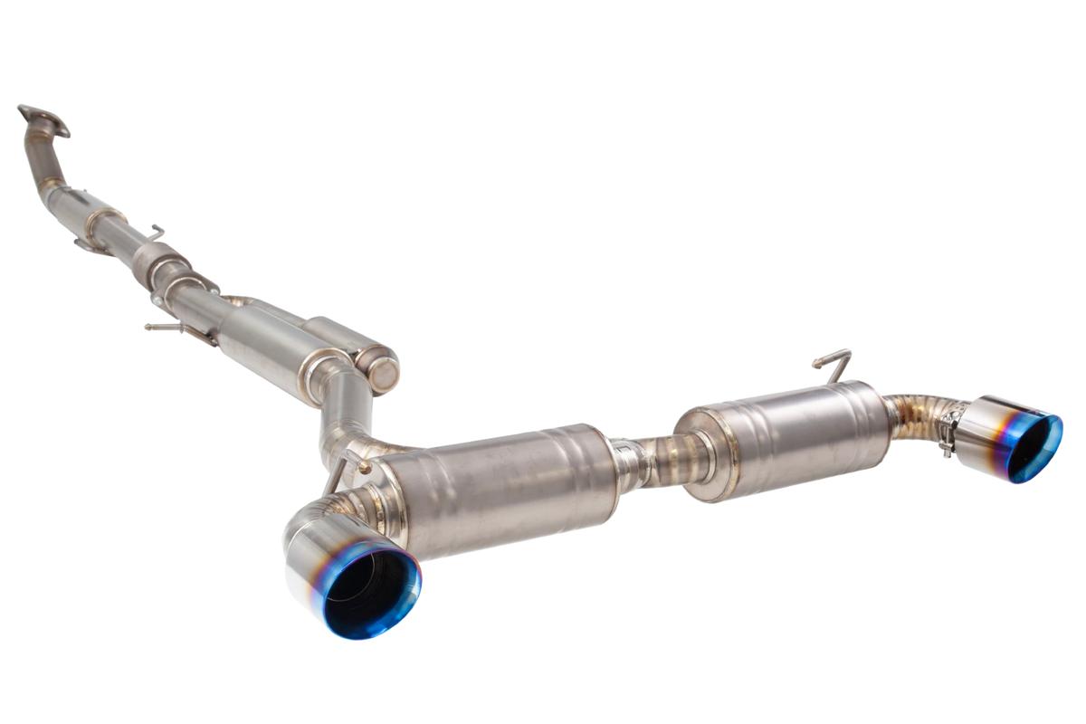 Xforce 3" Cat-Back System, Titanium with Burnt Blue Tips-2
