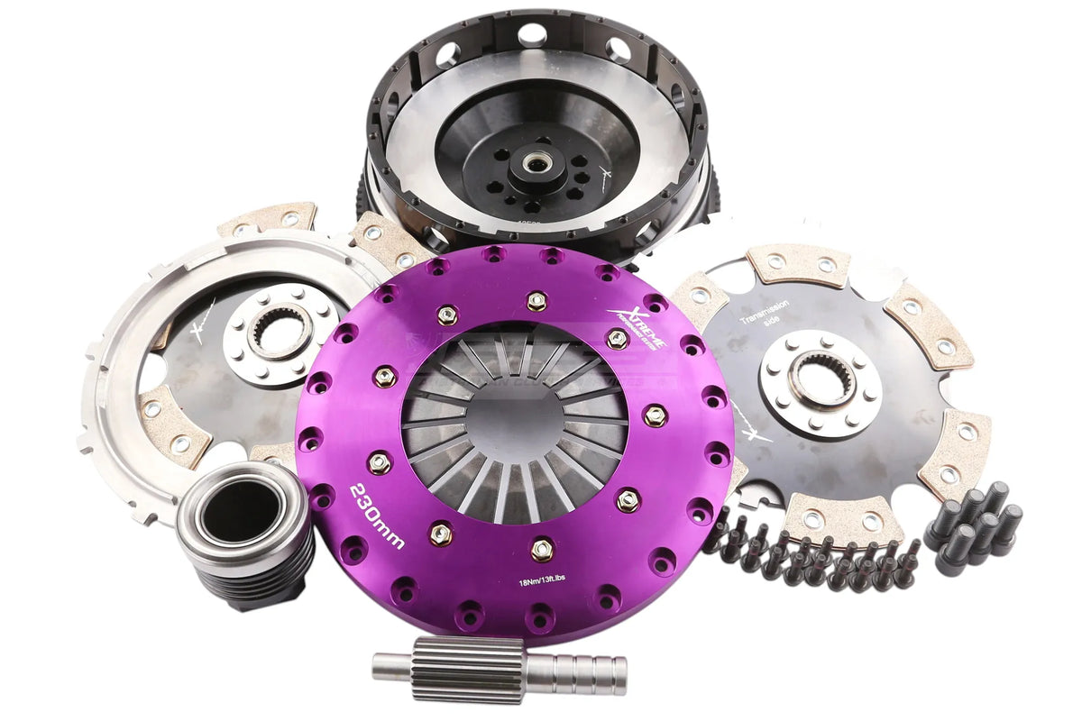 Xtreme Performance - 230mm Rigid Ceramic Twin Plate Clutch Kit Incl Flywheel 1800Nm