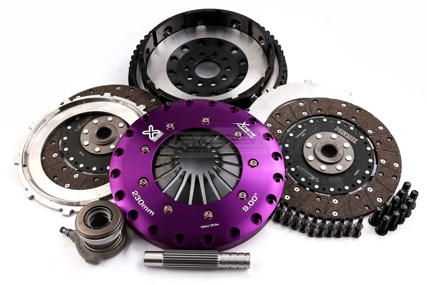 Xtreme Performance - 230mm Organic Twin Plate Clutch Kit Incl Flywheel & CSC 1200Nm