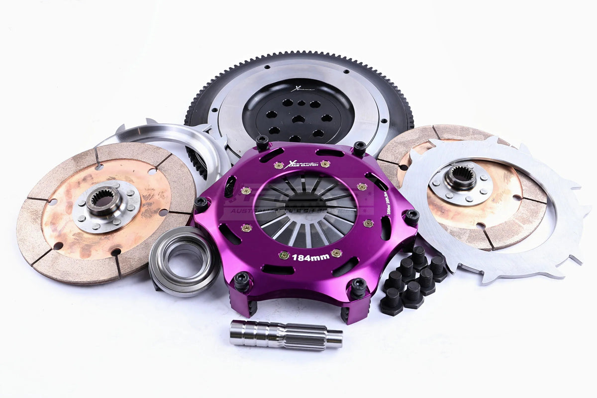 Xtreme Performance - 184mm Rigid Ceramic Twin Plate Clutch Kit Incl Flywheel 1220Nm