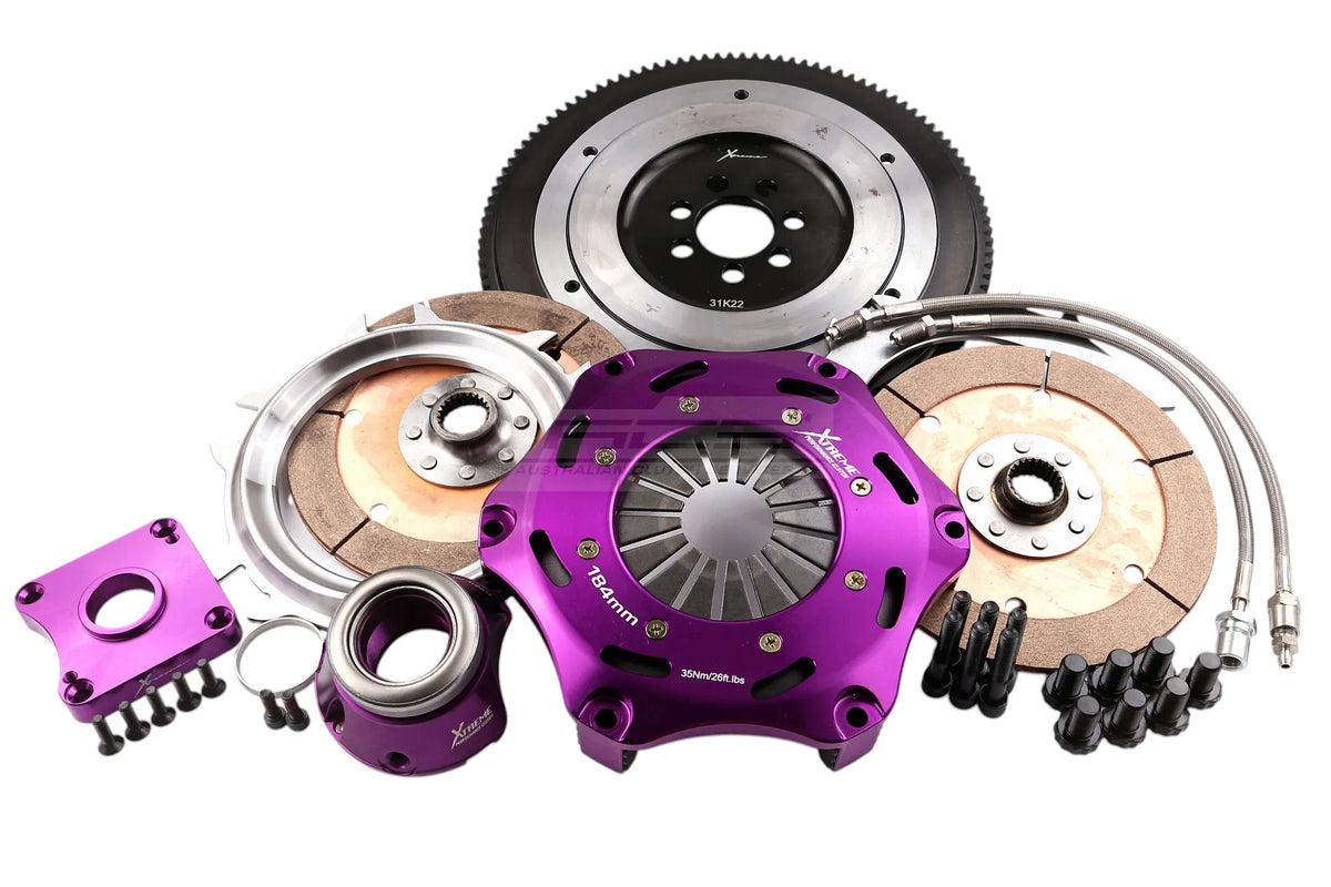 Xtreme Performance - 184mm Rigid Ceramic Twin Plate Clutch Kit Incl Flywheel & CSC 1220Nm
