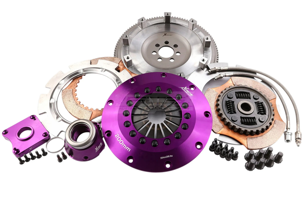 Xtreme Performance - 200mm Sprung Ceramic Twin Plate Clutch Kit Incl Flywheel & CSC 1200Nm