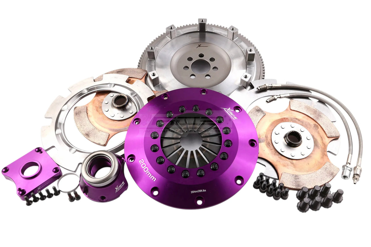 Xtreme Performance - 200mm Rigid Ceramic Twin Plate Clutch Kit Incl Flywheel & CSC 1200Nm