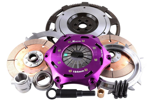 Xtreme Performance - 184mm Rigid Ceramic Twin Plate Clutch Kit Incl Flywheel 1220Nm