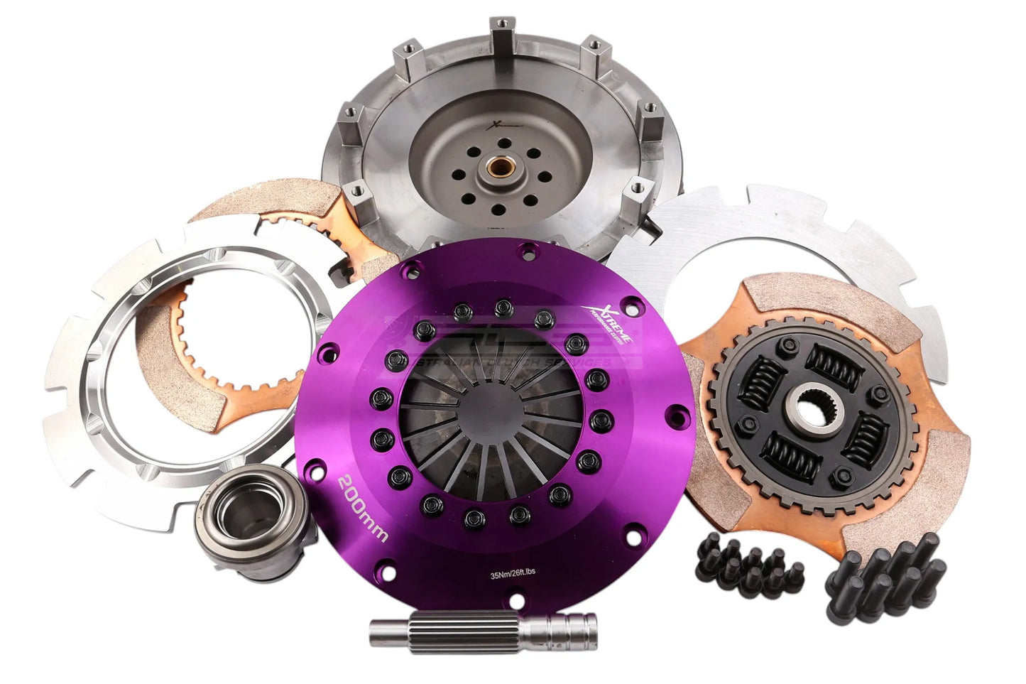 Xtreme Performance - 200mm Sprung Ceramic Twin Plate Clutch Kit Incl Flywheel 1200Nm