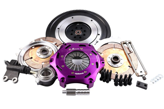 Xtreme Performance - 184mm Rigid Ceramic Twin Plate Clutch Kit Incl Flywheel 1220Nm
