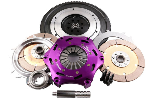 Xtreme Performance - 184mm Rigid Ceramic Twin Plate Clutch Kit Incl Flywheel 1220Nm