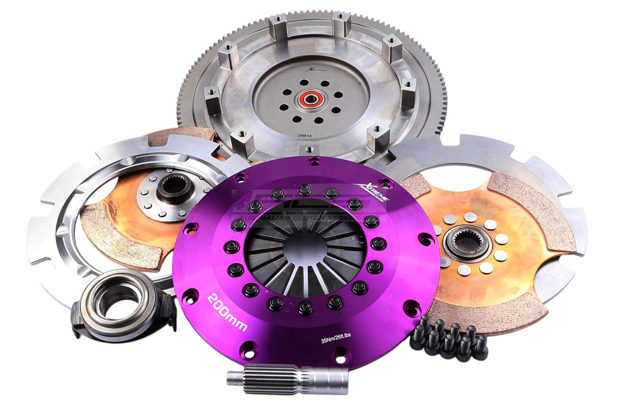 Xtreme Performance - 200mm Rigid Ceramic Twin Plate Clutch Kit Incl Flywheel 1200Nm