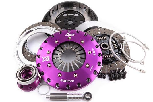 Xtreme Performance - 230mm Sprung hub Organic Twin Plate Clutch Kit Incl Flywheel & CSC 1000Nm