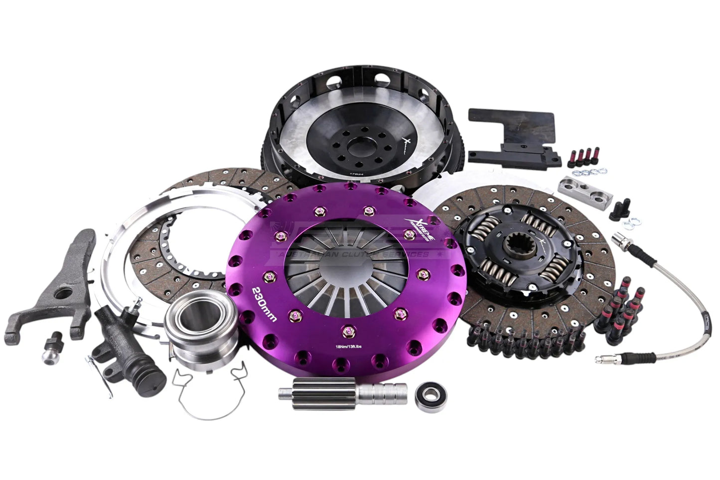 Xtreme Performance - 230mm Sprung Organic Twin Plate Clutch Kit Incl Flywheel 1000Nm