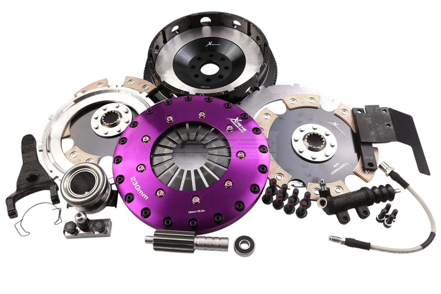 Xtreme Performance - 230mm Rigid Ceramic Twin Plate Clutch Kit Incl Flywheel 1800Nm