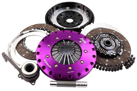 Xtreme Performance - 230mm Sprung hub Organic Twin Plate Clutch Kit Incl Flywheel & CSC 1000Nm (8 bolts)