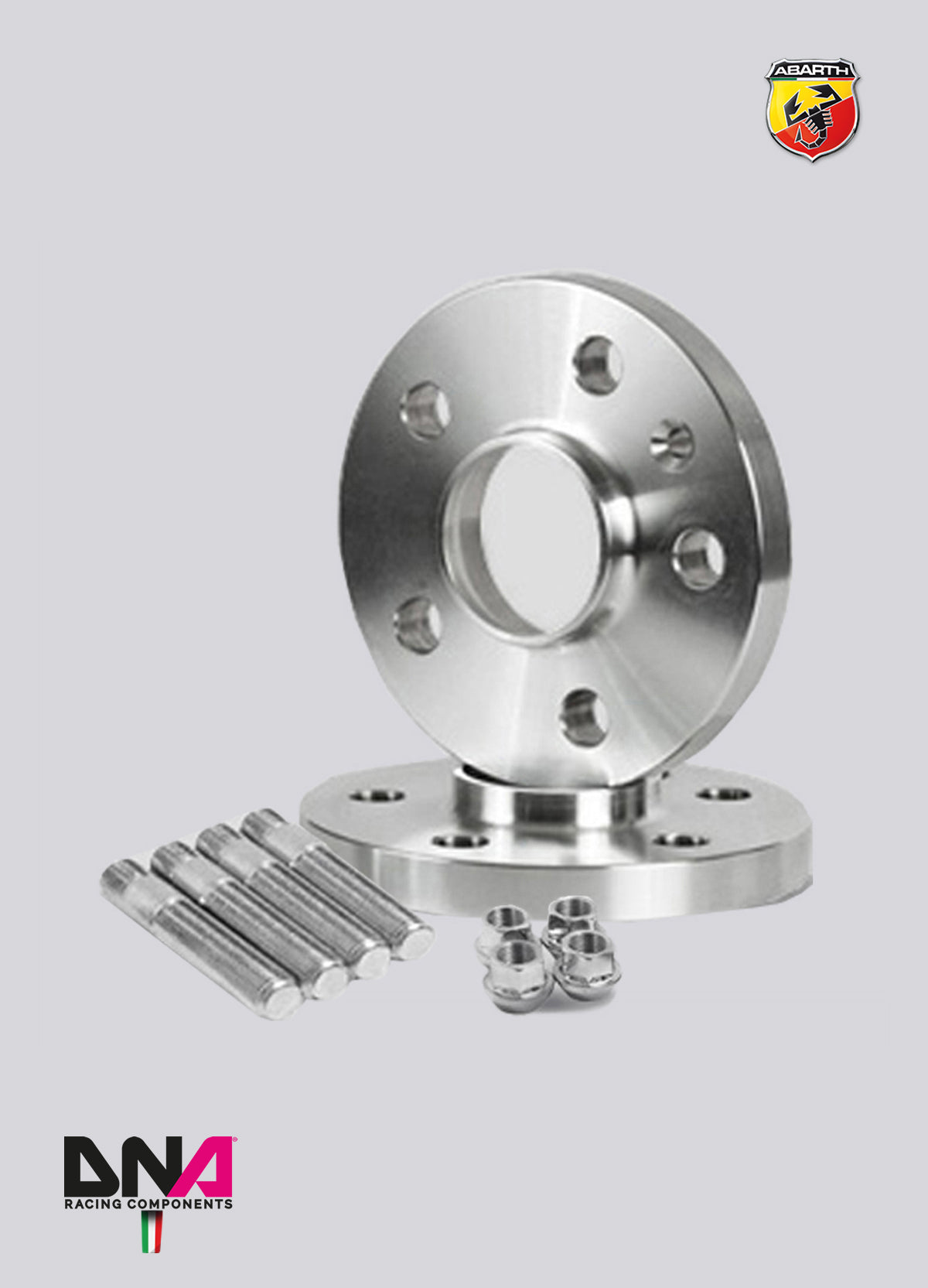 PC0343 Coppia distanziali con prigionieri e dadi DNA Racing Grande Punto Abarth +20mm