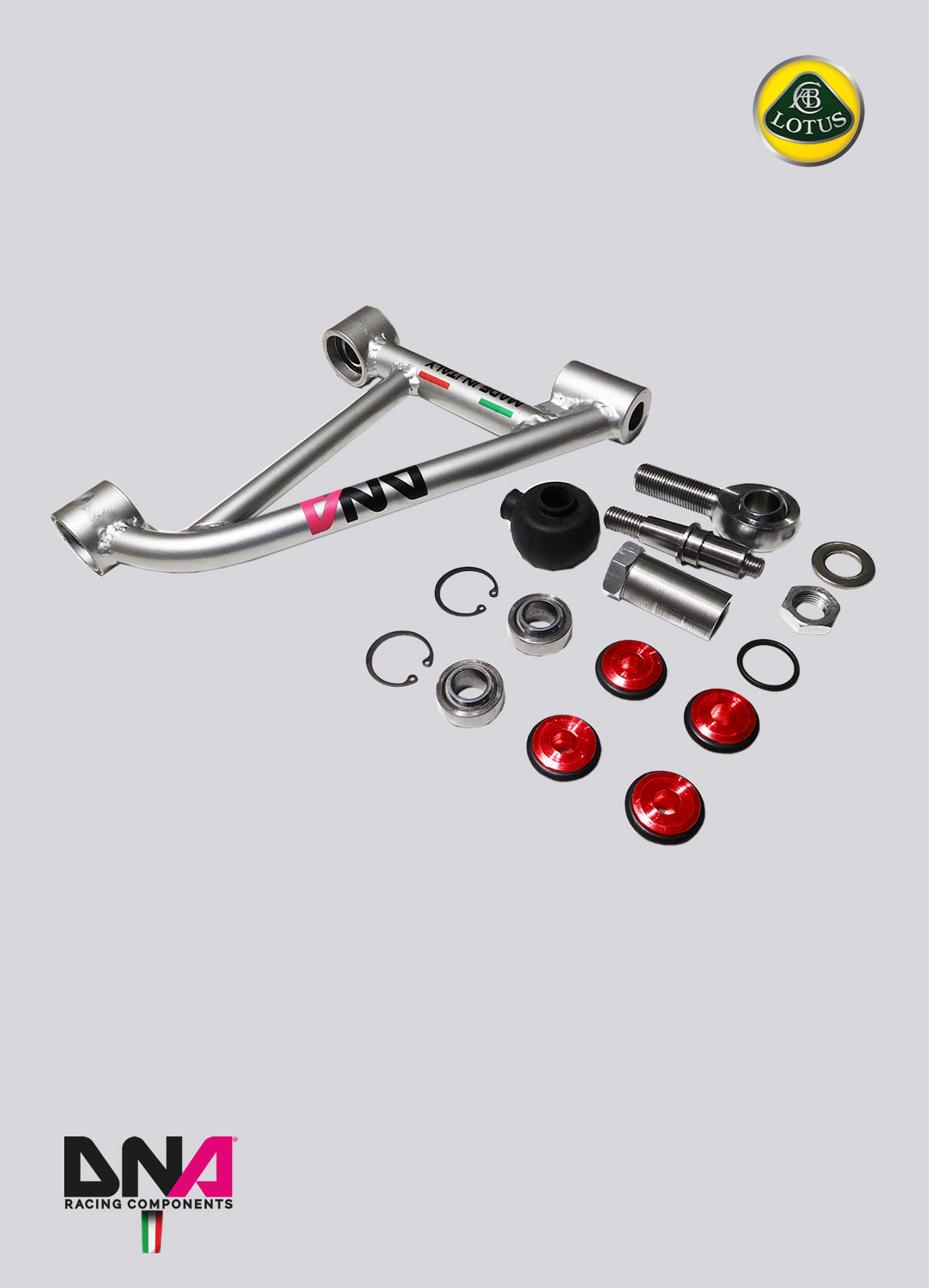 PC0643 Kit trapezi superiori anteriori DNA Racing per Lotus Elise L4, Lotus Exige L4