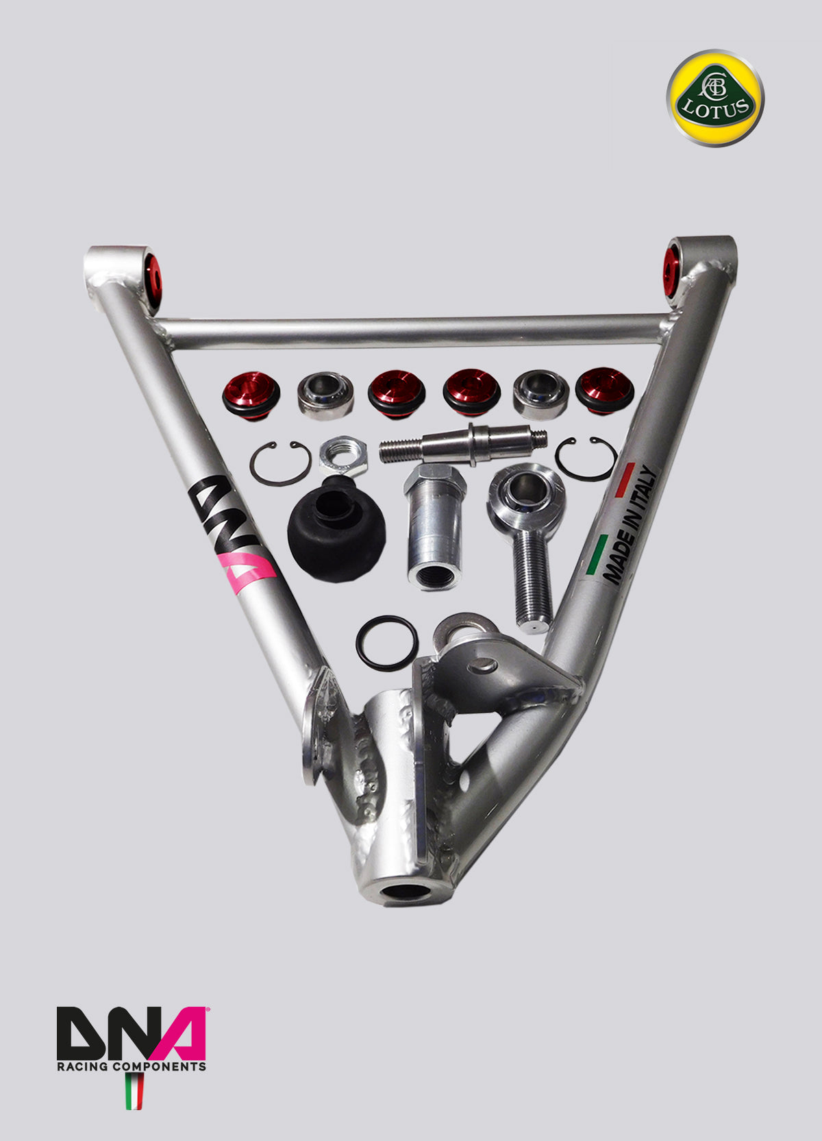 PC0666 Kit trapezi anteriori inferiori DNA Racing per Lotus Elise L4, Lotus Exige L4