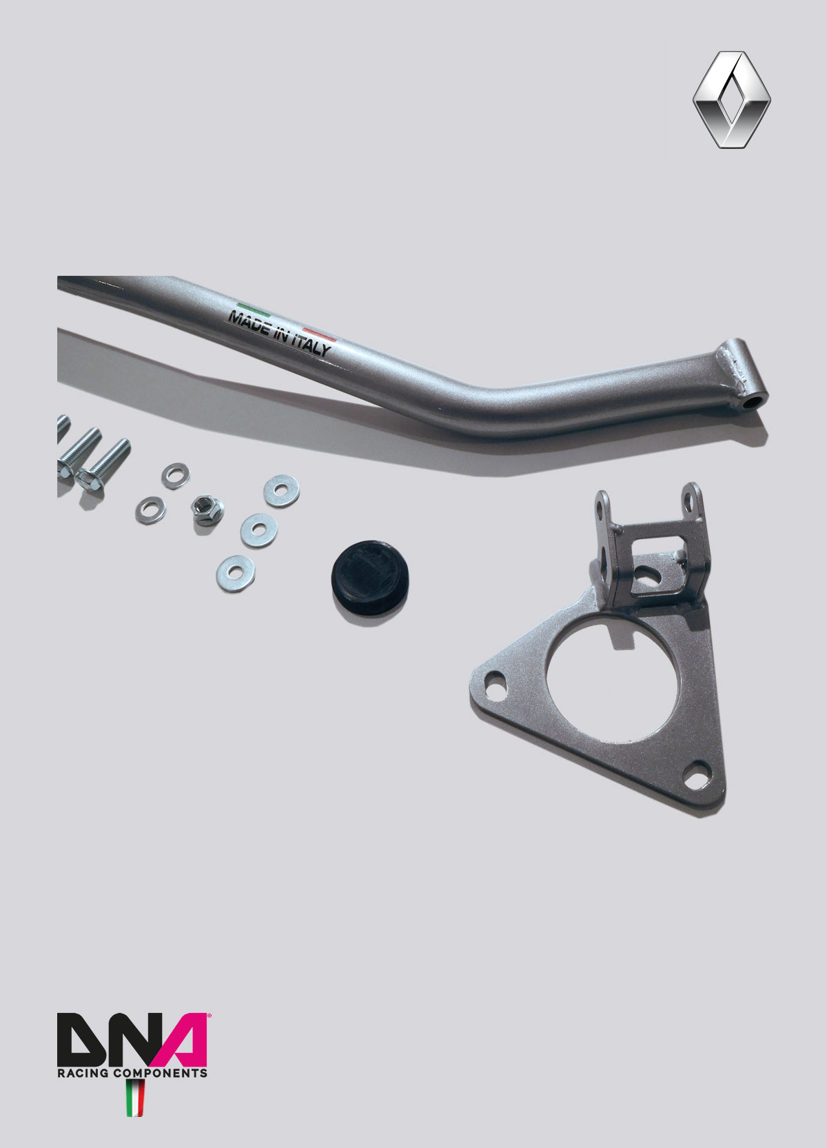 PC0718 Kit barra duomi anteriore DNA Racing per duomo piccolo Renault Clio 3, Renault Clio 4