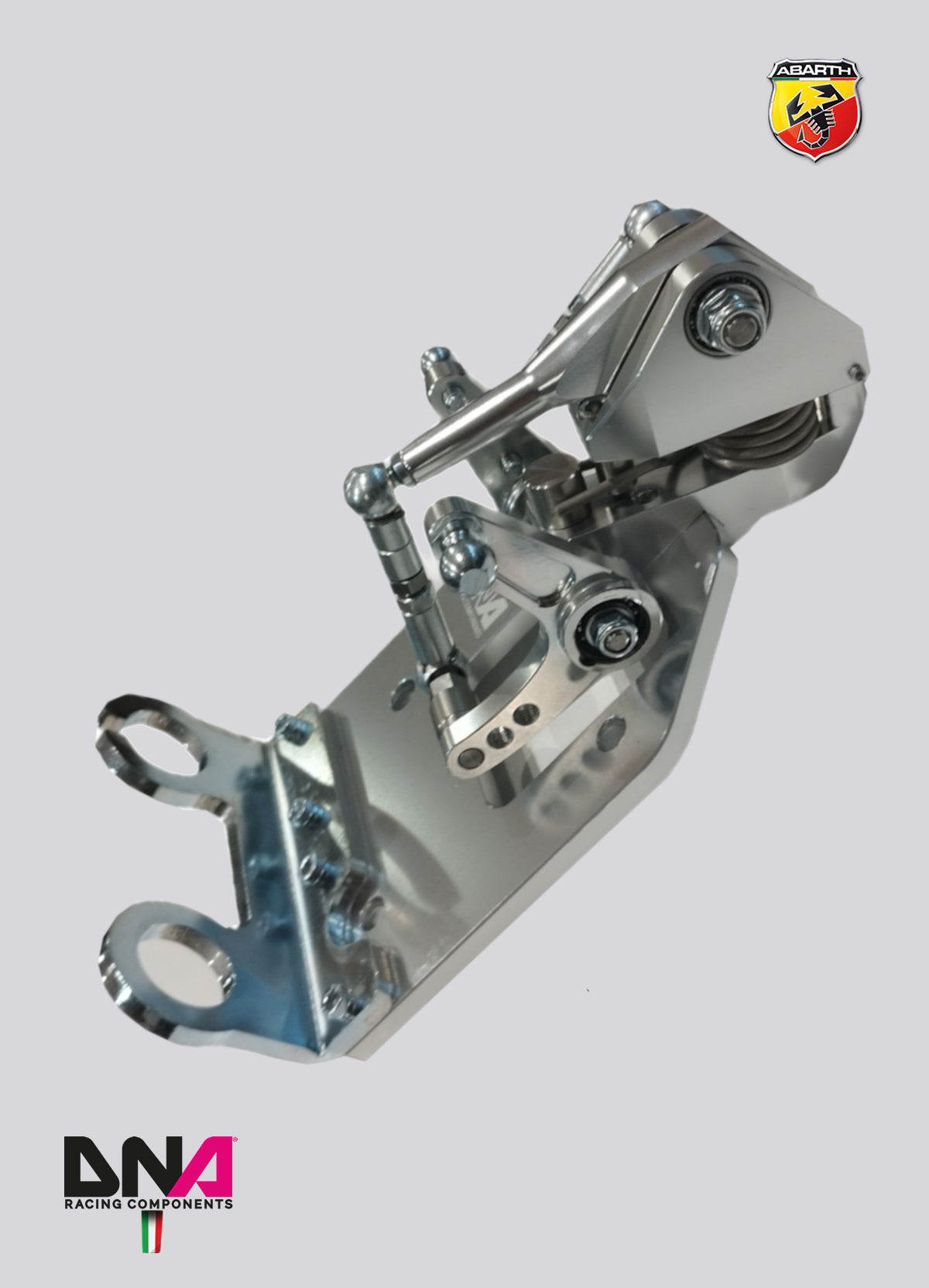 PC1476R Kit torretta cambio regolabile anodizzata naturale con pomello 695 style anodizzato rosso