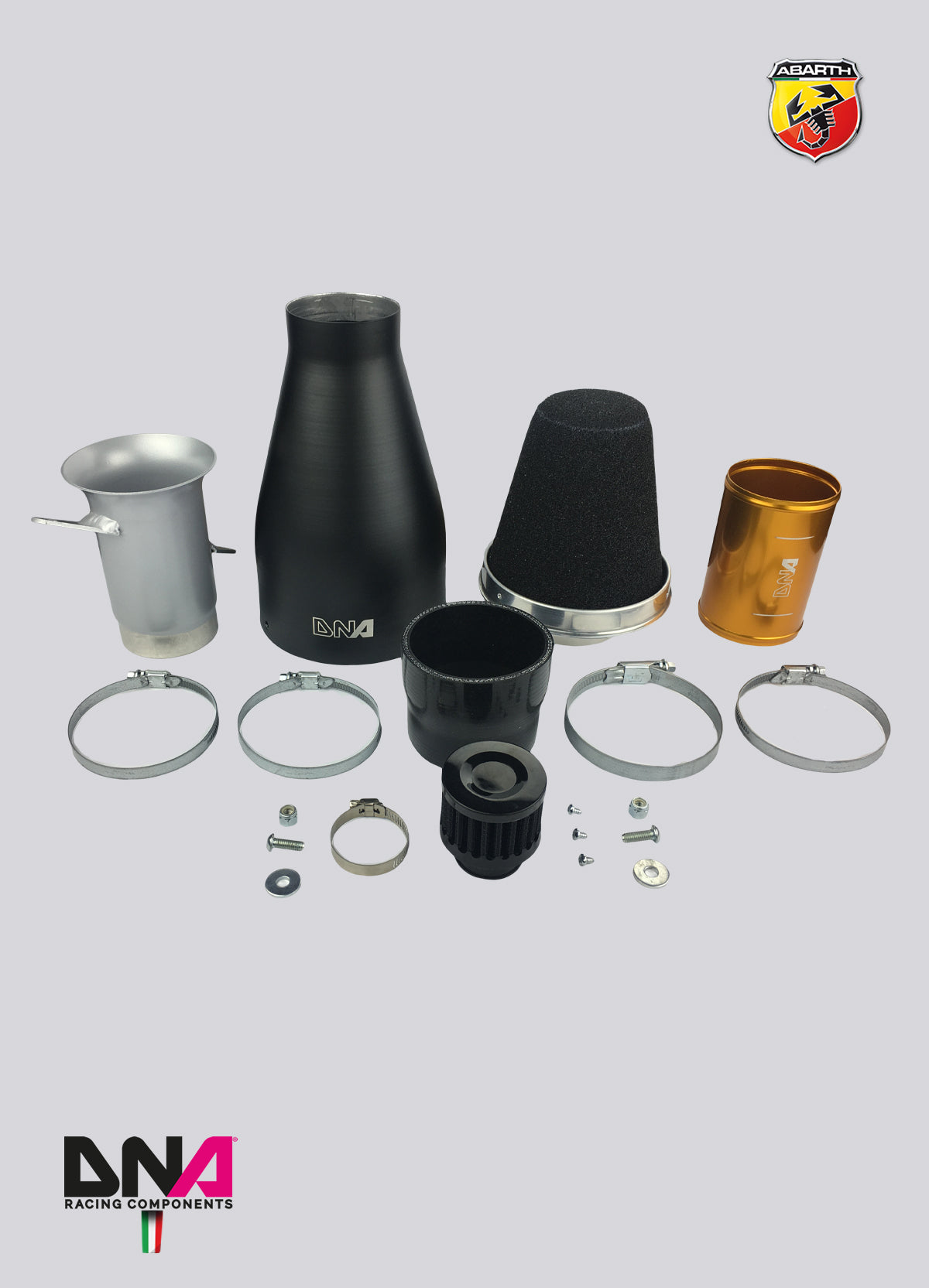 PC1568 Kit aspirazione "fredda" con sistema Venturi in alluminio abarth 500/595/695