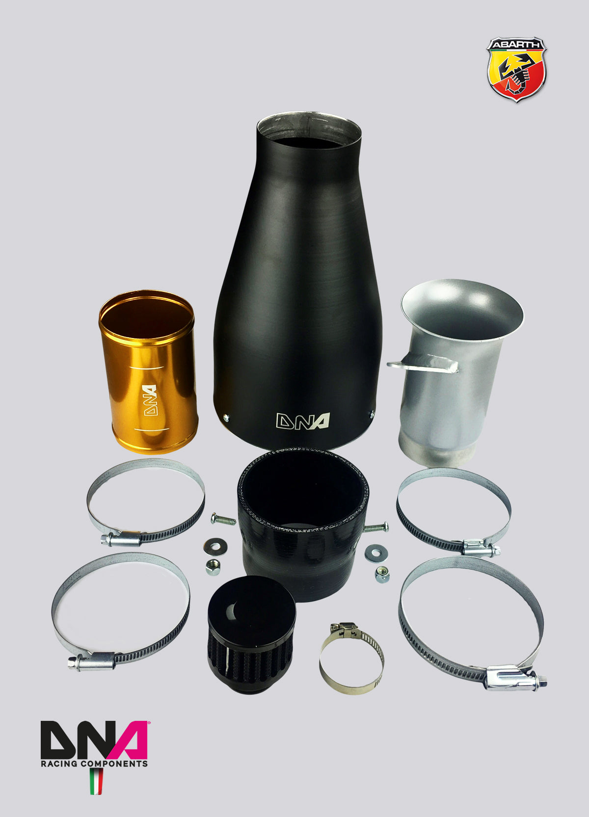 PC1568 Kit aspirazione "fredda" con sistema Venturi in alluminio abarth 500/595/695