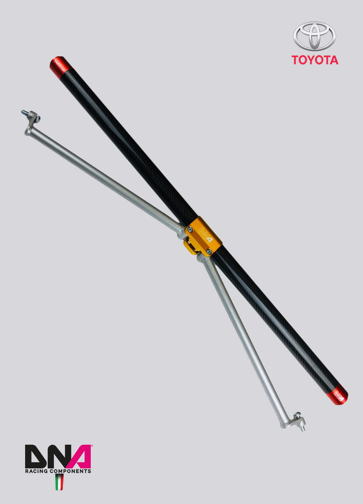 PC1697 Kit barra duomi posteriore in carbonio con tiranti Racing Toyota GR Yaris Mk1, Toyota GR Yaris Mk2