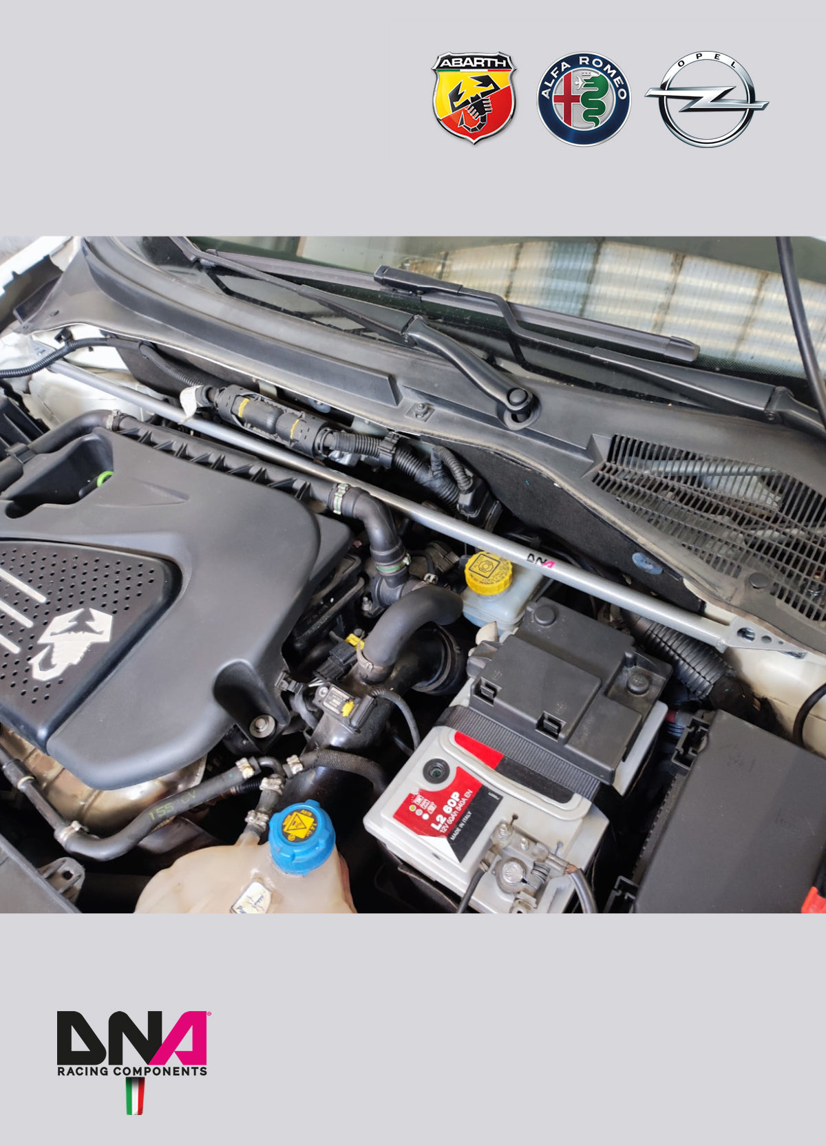 PC1928 Kit barra duomi anteriore DNA Racing Grande Punto Abarth, Alfa Romeo Mito