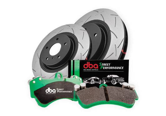 DBA DBA42165S-9022SP - Brake Kit - 4000 Series T3 Slotted & Street Performance Brake Pads (2x DBA42165S + DB9022SP)