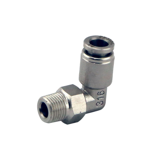 Turbosmart 1/8" NPT 90º Pushloc Fitting - SS - 1/4