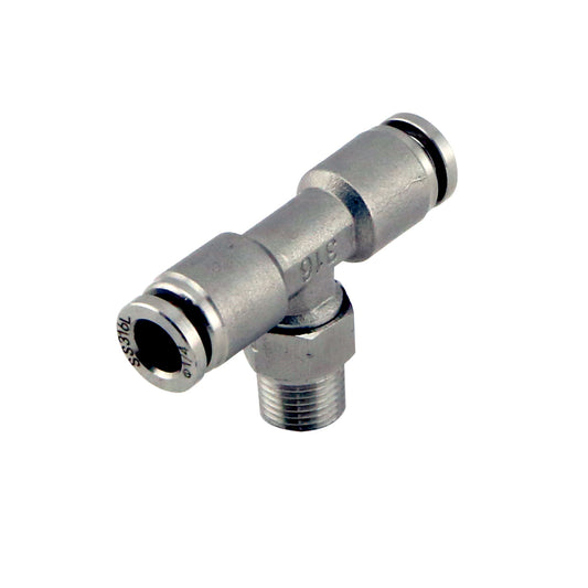 Turbosmart 1/8" NPT Tee Pushloc Fitting - SS - 1/4