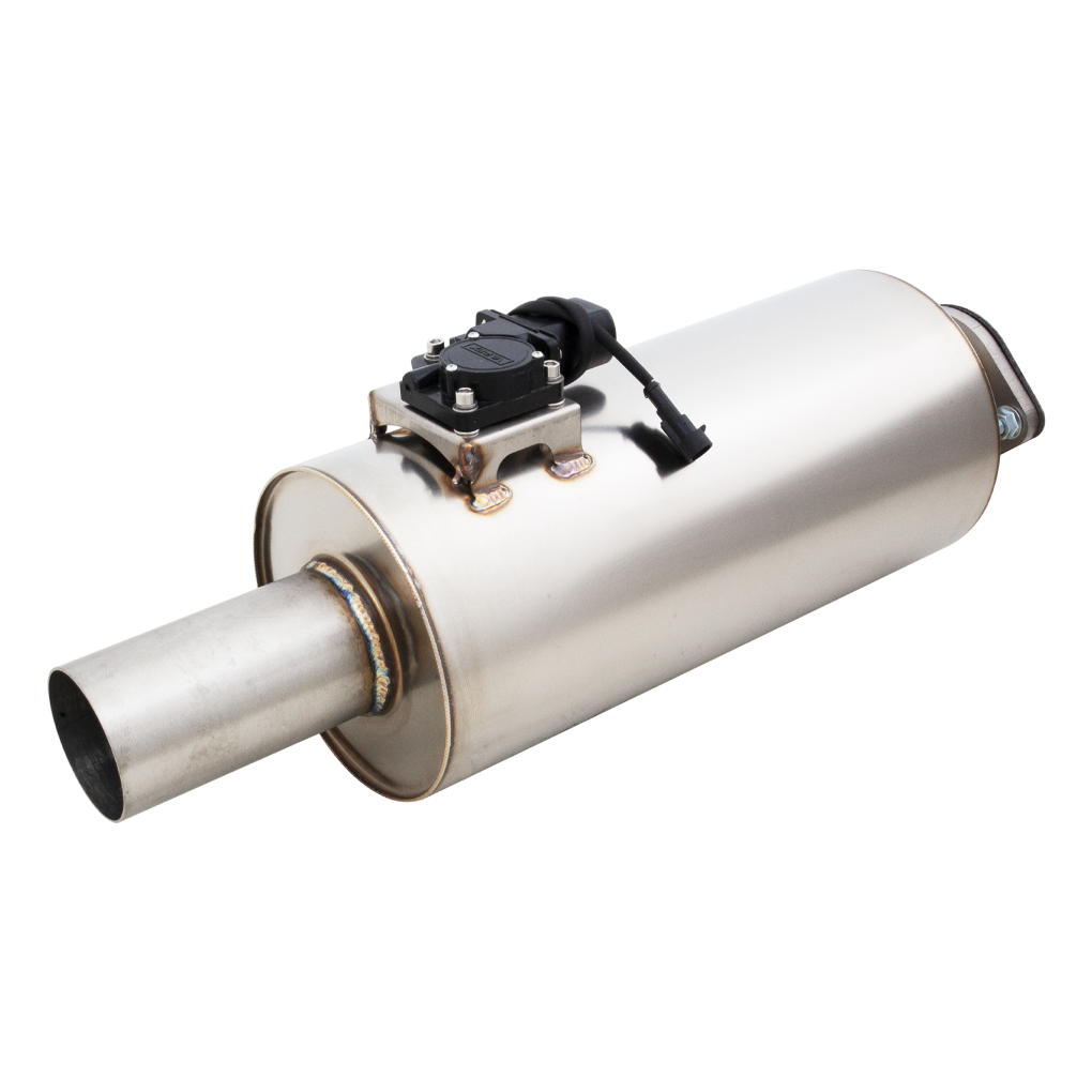 Xforce Round Body 6.5" x 15" (16,51cm x 38,1cm) Center in/Center out 2.5" Flanged Inlet, 2.5" Single-wall Outlet