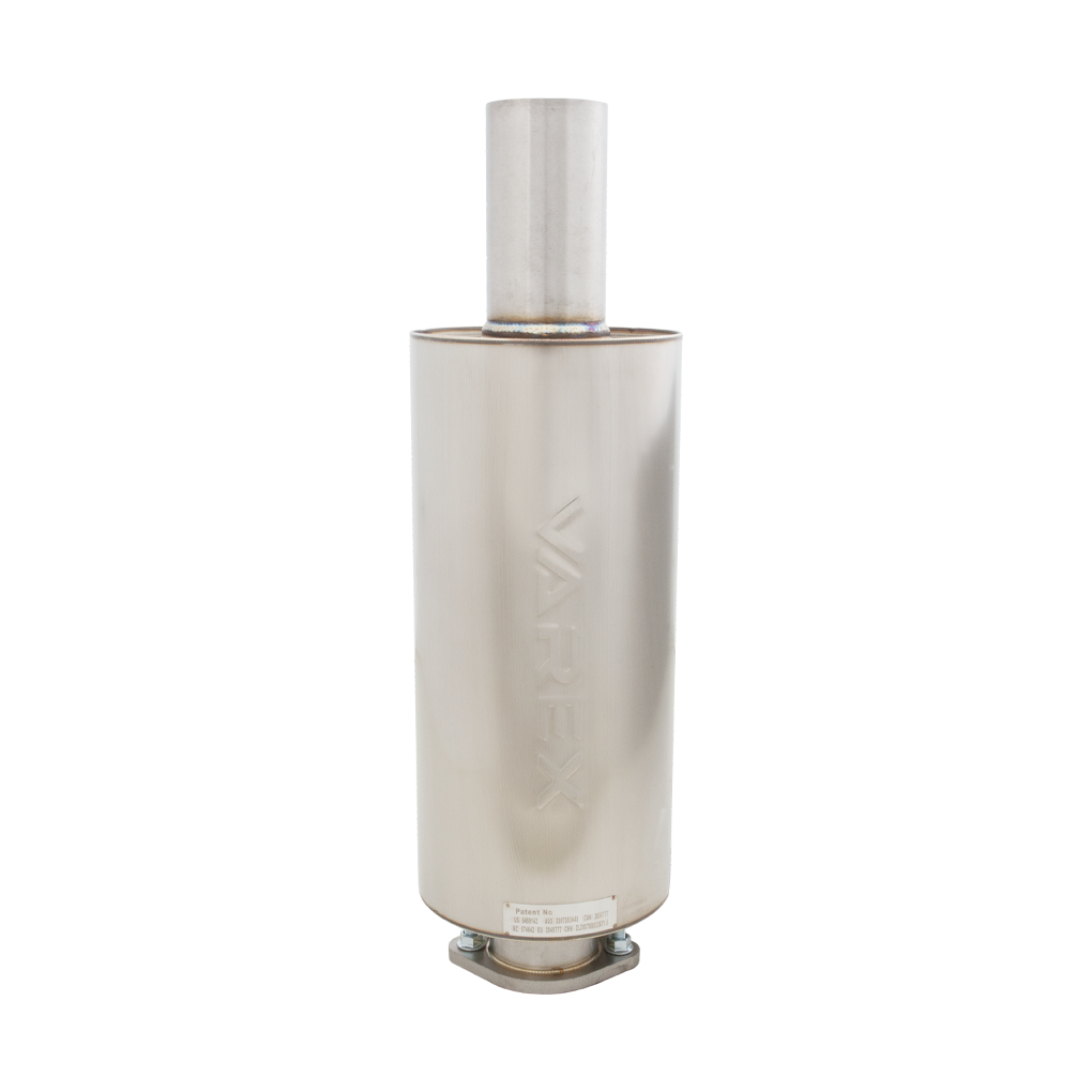 Xforce Round Body 6.5" x 15" (16,51cm x 38,1cm) Center in/Center out 2.5" Flanged Inlet, 2.5" Single-wall Outlet-2
