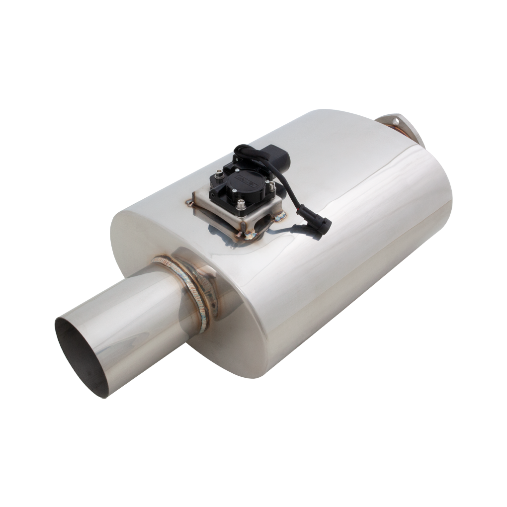 Xforce Oval Body 6" x 10" x 16" (16,51cm x 25,4cm x 40,64cm) Center in/Center Out 4" Flanged Inlet, 4" Single-Wall Tip