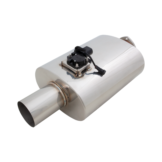Xforce Oval Body 6" x 10" x 16" (16,51cm x 25,4cm x 40,64cm) Center in/Center Out 4" Flanged Inlet, 4" Single-Wall Tip