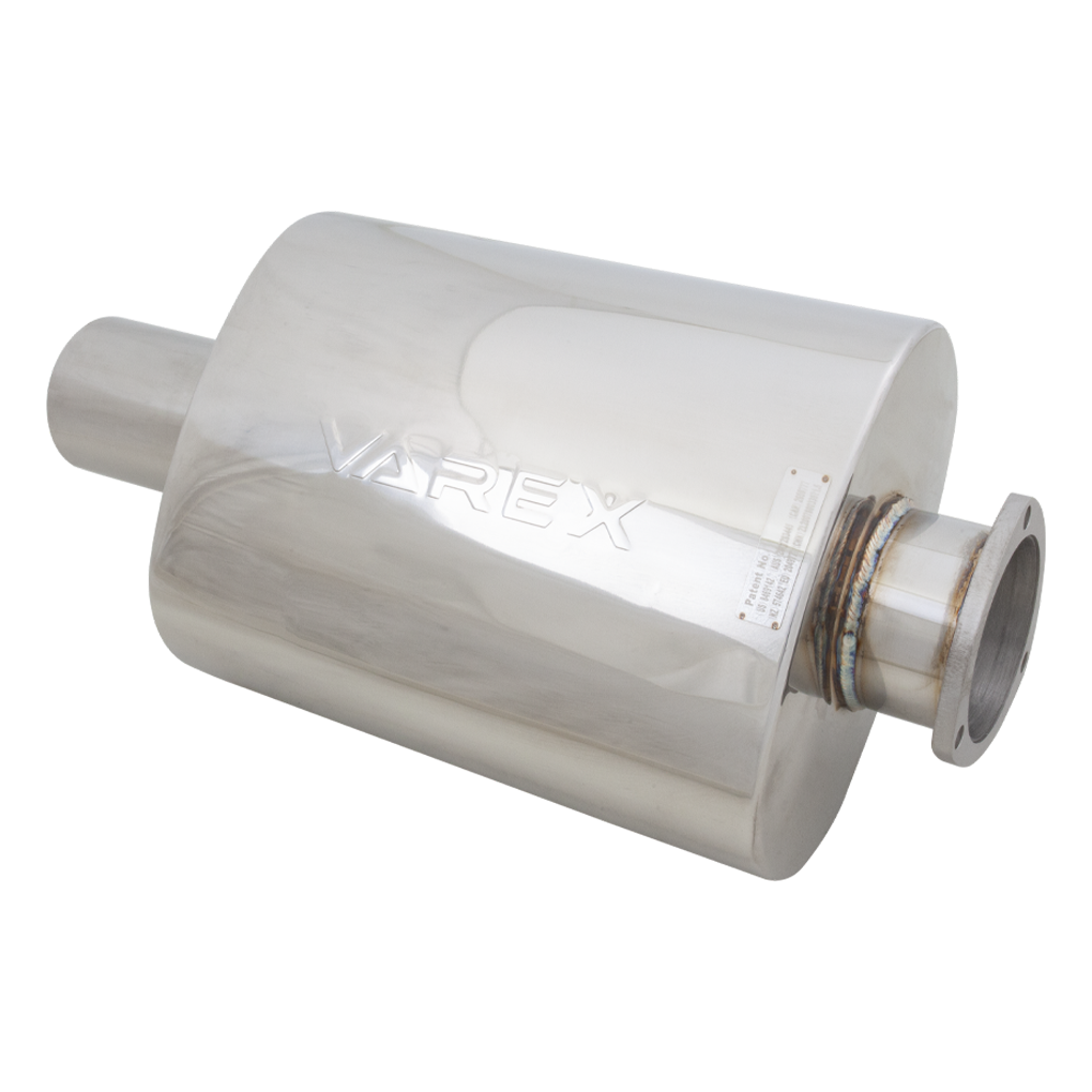 Xforce Oval Body 6" x 10" x 16" (16,51cm x 25,4cm x 40,64cm) Center in/Center Out 4" Flanged Inlet, 4" Single-Wall Tip-2