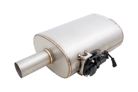 Xforce Oval Body 6" x 10" x 16" (15,24cm x 25,4cm x 38,1cm) Center in/Center out 2.5" Flanged Inlet, 2.5" Single-wall Outlet