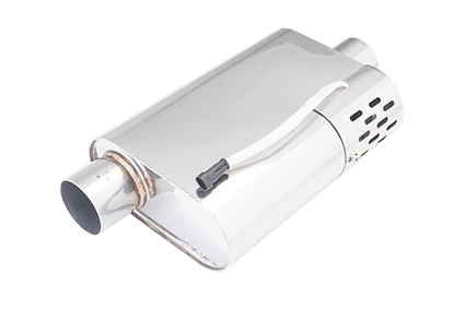 Xforce Oval Body 4" x 9.5" x 14" (10,16cm x 24,13cm x 35,56cm) Offset in/Center Out 2.5" Single Inlet, 2.5" Single Outlet