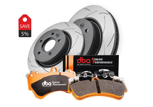 DBA DBA42572S-2441XP - Brake Kit - 4000 Series T3 Slotted & Xtreme Performance Brake Pads (2x DBA42572S + DB2441XP)