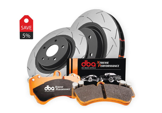DBA DBA42806S-1849XP - Brake Kit - 4000 Series T3 Slotted & Xtreme Performance Brake Pads (2x DBA42806S + DB1849XP)