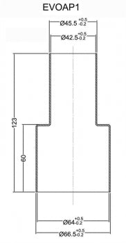 TA Technix exhaust connection adapter from 42mm to 63,5mm Length:125mm