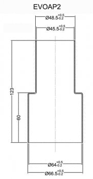 TA Technix exhaust connection adapter from 45mm to 63,5mm Length: 125mm