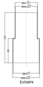 TA Technix exhaust connection adapter from 55mm to 63,5mm Length:130mm